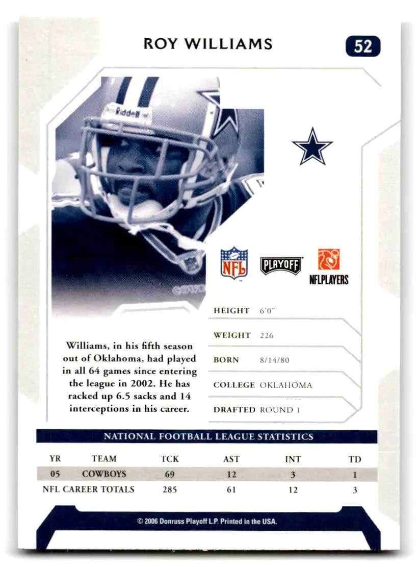2006 Playoff NFL Playoffs #52 Roy Williams - Football Card Single