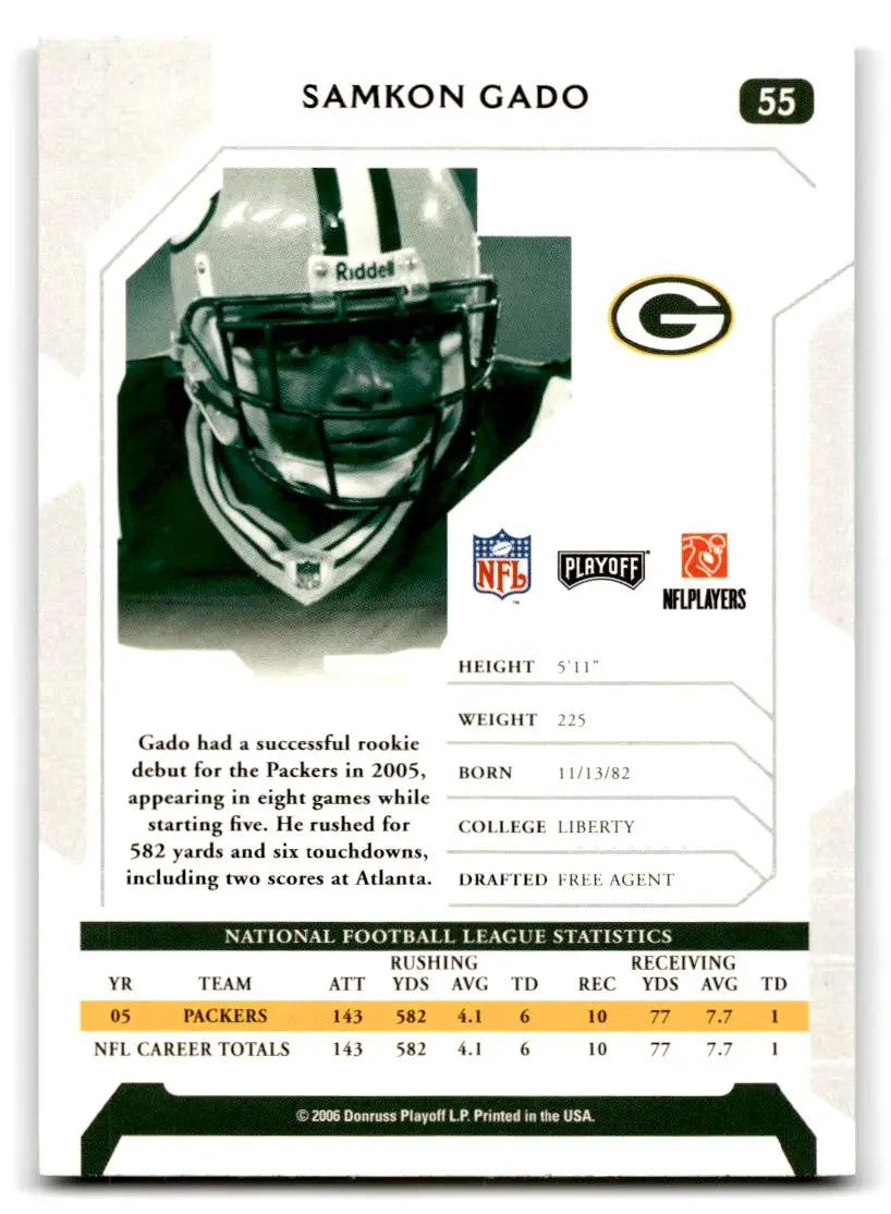 2006 Playoff NFL Playoffs #55 Samkon Gado - Football Card Single