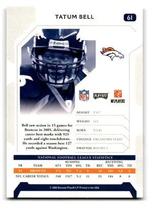 2006 Playoff NFL Playoffs #61 Tatum Bell - Football Card Single
