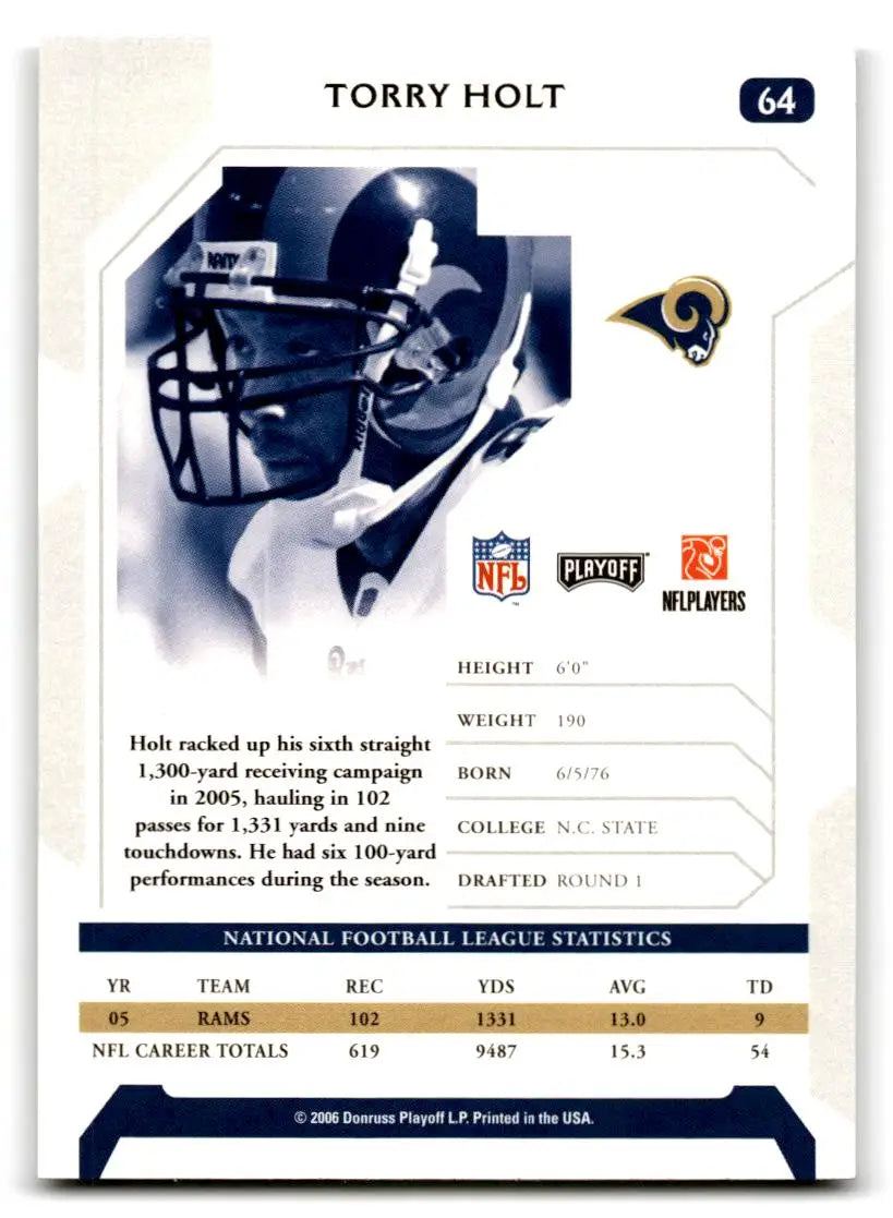 2006 Playoff NFL Playoffs #64 Torry Holt - Football Card Single