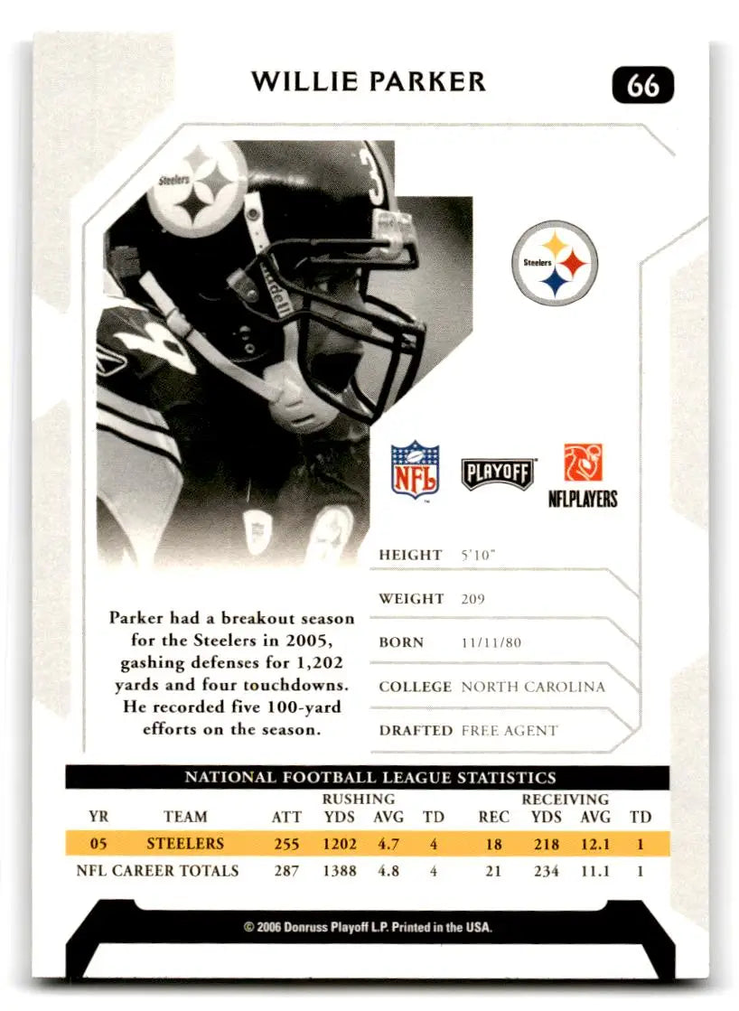 2006 Playoff NFL Playoffs #66 Willie Parker - Football Card Single