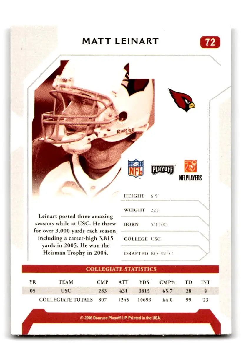 2006 Playoff NFL Playoffs #72 Matt Leinart - Football Card Single