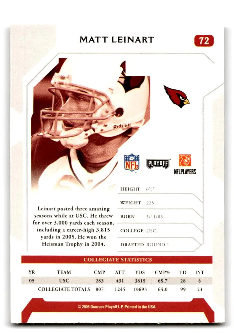 2006 Playoff NFL Playoffs #72 Matt Leinart - Football Card Single