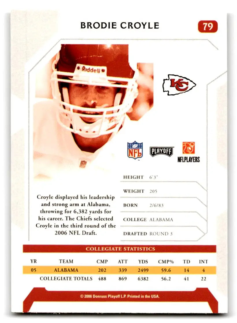 2006 Playoff NFL Playoffs #79 Brodie Croyle - Football Card Single