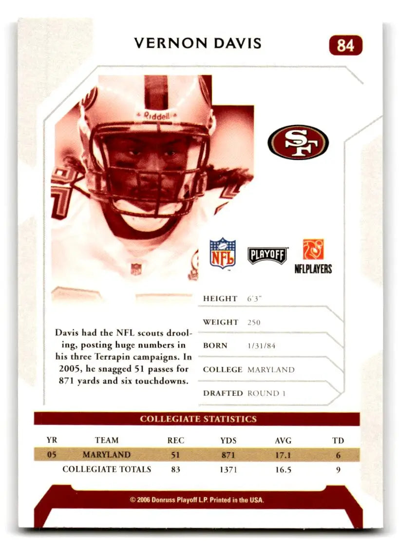 2006 Playoff NFL Playoffs #84 Vernon Davis - Football Card Single