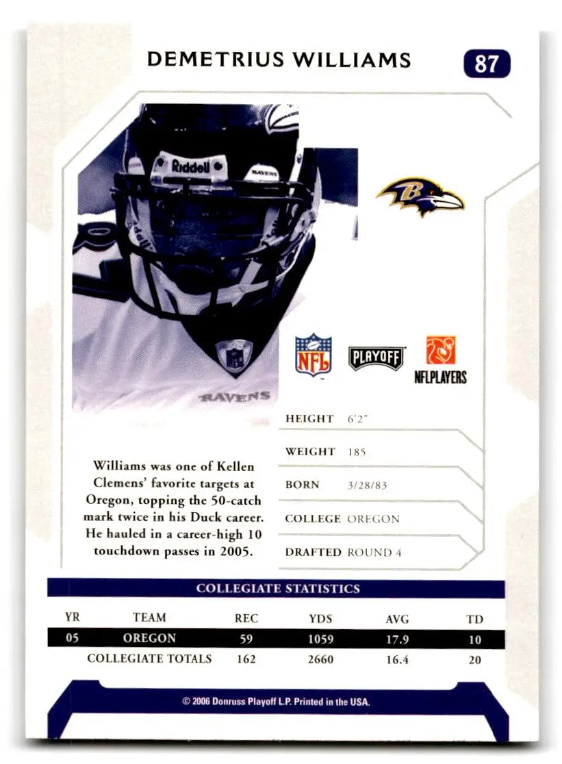 2006 Playoff NFL Playoffs #87 Demetrius Williams - Football Card Single