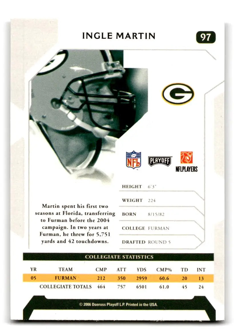 2006 Playoff NFL Playoffs #97 Ingle Martin - Football Card Single
