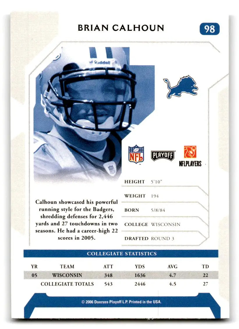 2006 Playoff NFL Playoffs #98 Brian Calhoun - Football Card Single