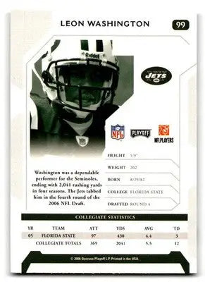 2006 Playoff NFL Playoffs #99 Leon Washington - Football Card Single