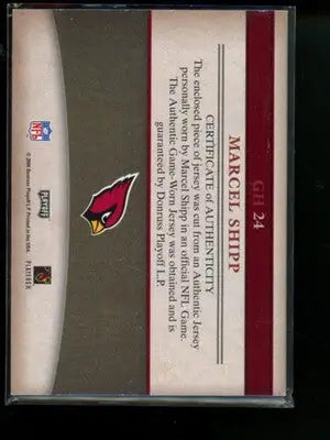 2006 Playoff Prestige Gridiron Heritage Marcel Shipp #GH 24 Jersey Patch - Sports Memorabilia