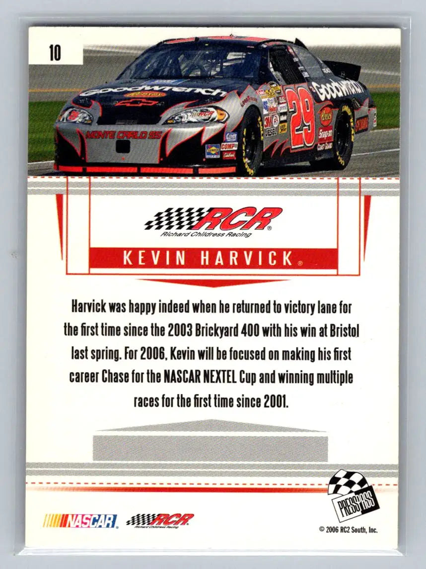 2006 Press Pass Premium #10 Kevin Harvick Richard Childress Racing - Racing Card Single