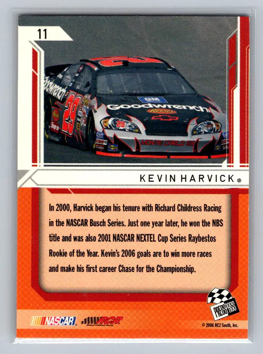 2006 Press Pass Stealth #11 Kevin Harvick Retail Richard Childress Racing - Racing Card Single