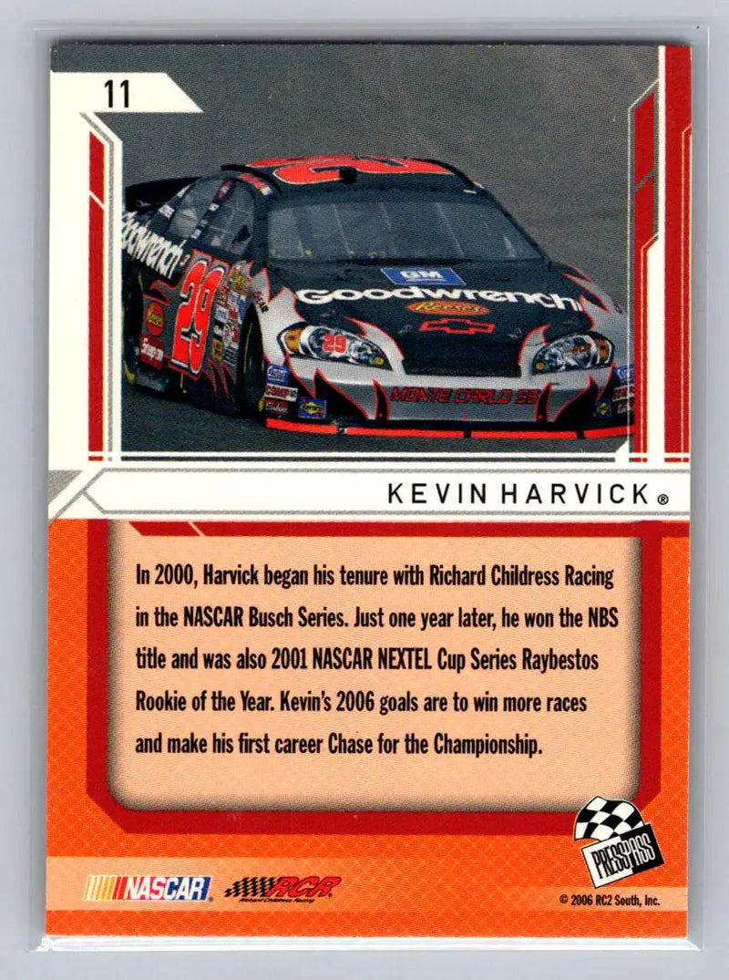 2006 Press Pass Stealth #11 Kevin Harvick Retail Richard Childress Racing - Racing Card Single