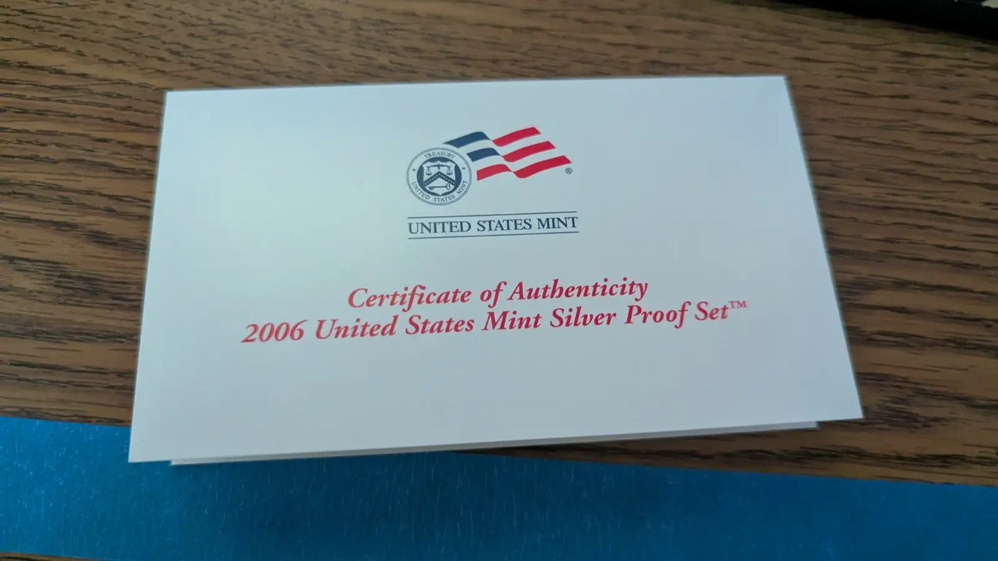 2006-S United States Mint Silver Proof Set 10-Coins w/50 States Quarters OGP + COA - Coins & Currency