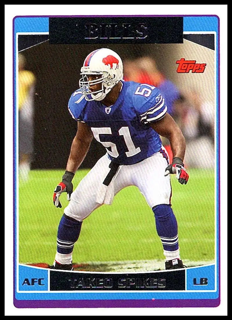 2006 Topps #105 Takeo Spikes NM-MT Buffalo Bills Football Card - Football Card Single