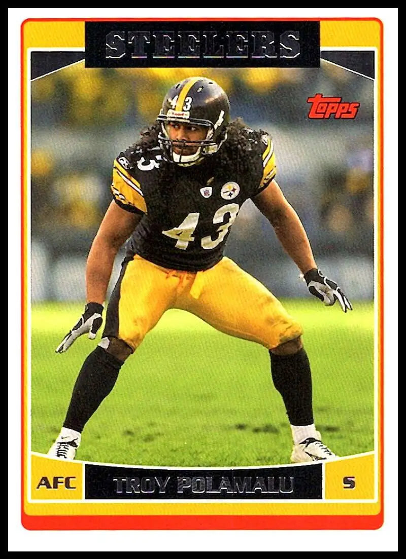 2006 Topps #16 Troy Polamalu NM-MT Pittsburgh Steelers Football Card - Football Card Single