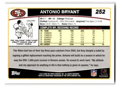 2006 Topps #252 Antonio Bryant - Football Card Single