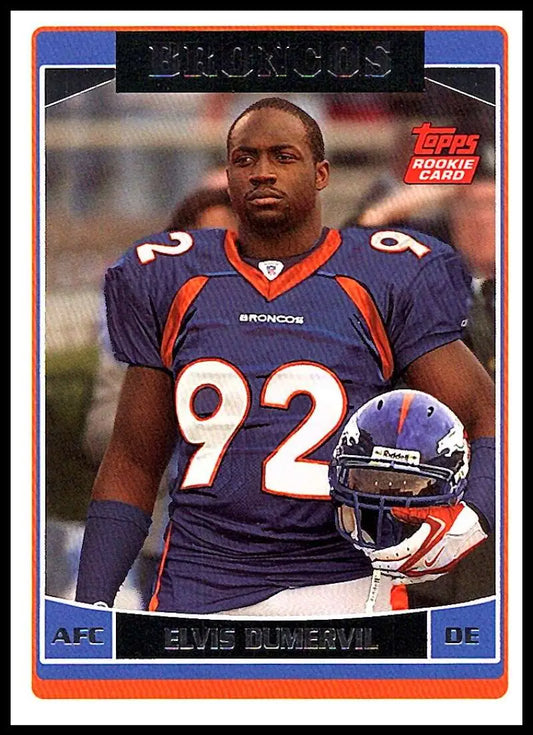 2006 Topps #328 Elvis Dumervil NM-MT RC Rookie Denver Broncos Football Card