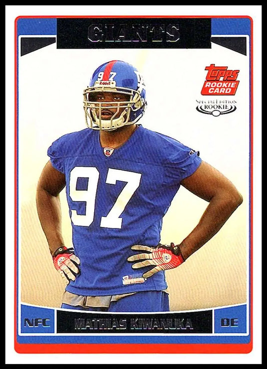2006 Topps #330 Mathias Kiwanuka NM-MT RC Rookie New York Giants Football Card - Football Card Single