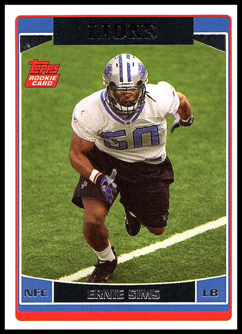 2006 Topps #337 Ernie Sims NM-MT RC Rookie Detroit Lions Football Card - Football Card Single