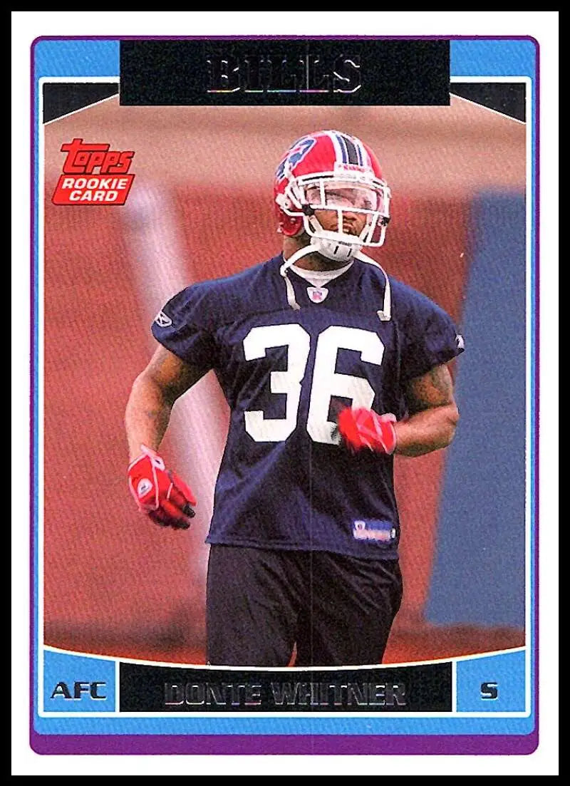 2006 Topps #340 Donte Whitner NM-MT RC Rookie Buffalo Bills Football Card - Football Card Single