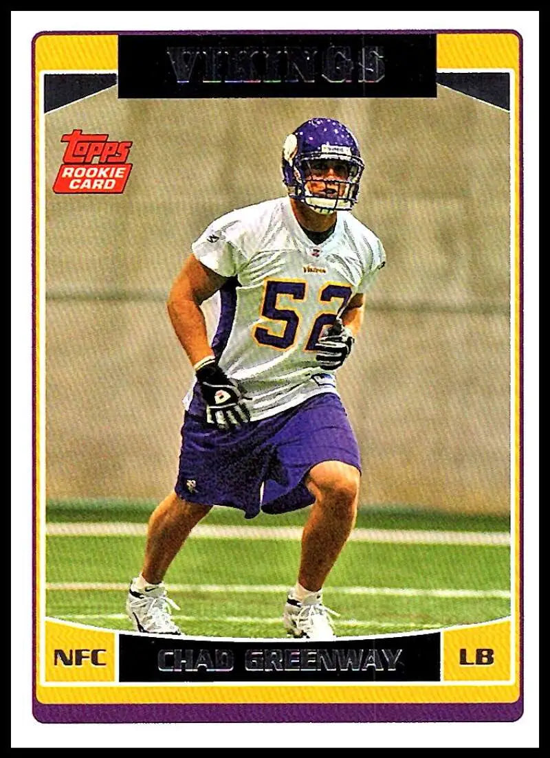 2006 Topps #357 Chad Greenway NM-MT RC Rookie Minnesota Vikings Football Card - Football Card Single