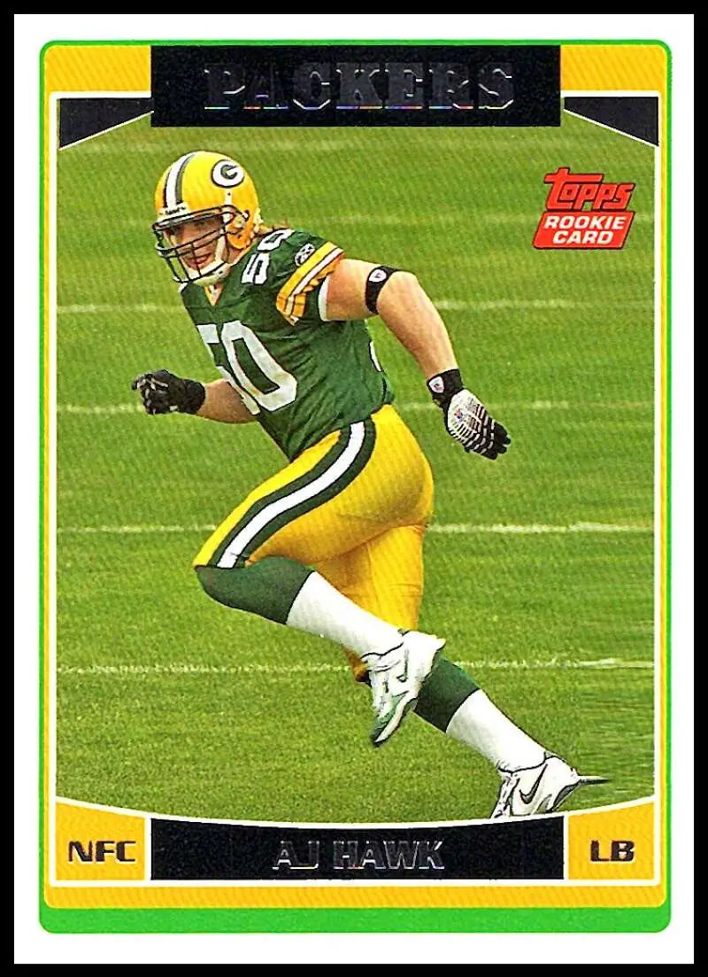 2006 Topps #360 A.J. Hawk NM-MT RC Rookie Green Bay Packers Football Card - Football Card Single