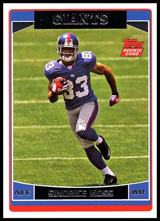 2006 Topps #371 Sinorice Moss NM-MT RC Rookie New York Giants Football Card