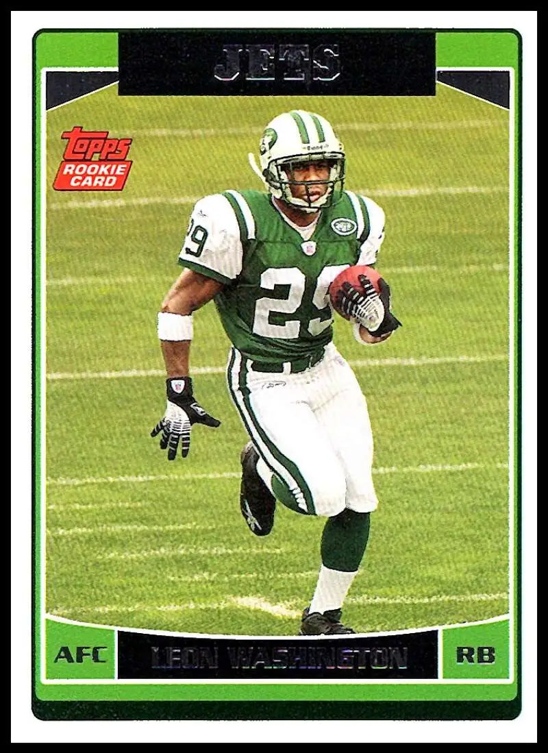 2006 Topps #380 Leon Washington NM-MT RC Rookie New York Jets Football Card - Football Card Single