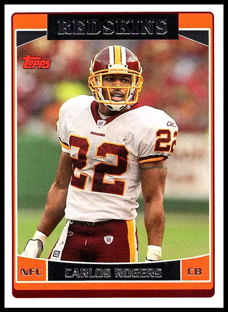 2006 Topps #66 Carlos Rogers NM-MT Washington Redskins Football Card - Football Card Single