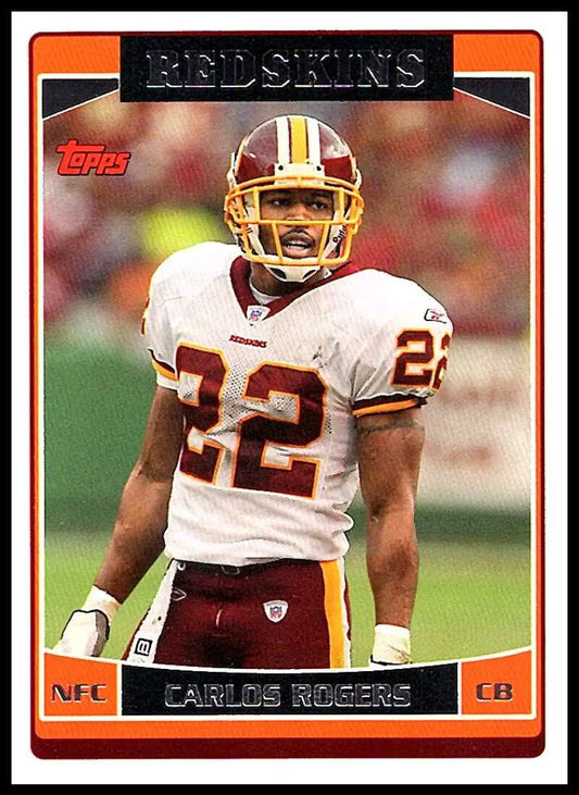 2006 Topps #66 Carlos Rogers NM-MT Washington Redskins Football Card - Football Card Single