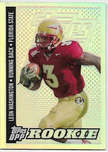 2006 Topps Draft Picks and Prospects Chrome Silver Refractors #118 Leon Washingt - Football Card Single