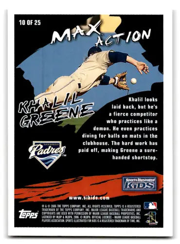 Khalil Greene baseball card from 2006 Topps Opening Day Sports Illustrated For Kids