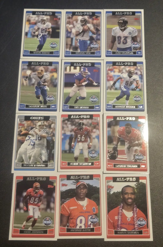 2006 Topps Pro Bowl All-Pro Lot (12) Peyton Manning Michael Vick LT Harrison - Football Card Single