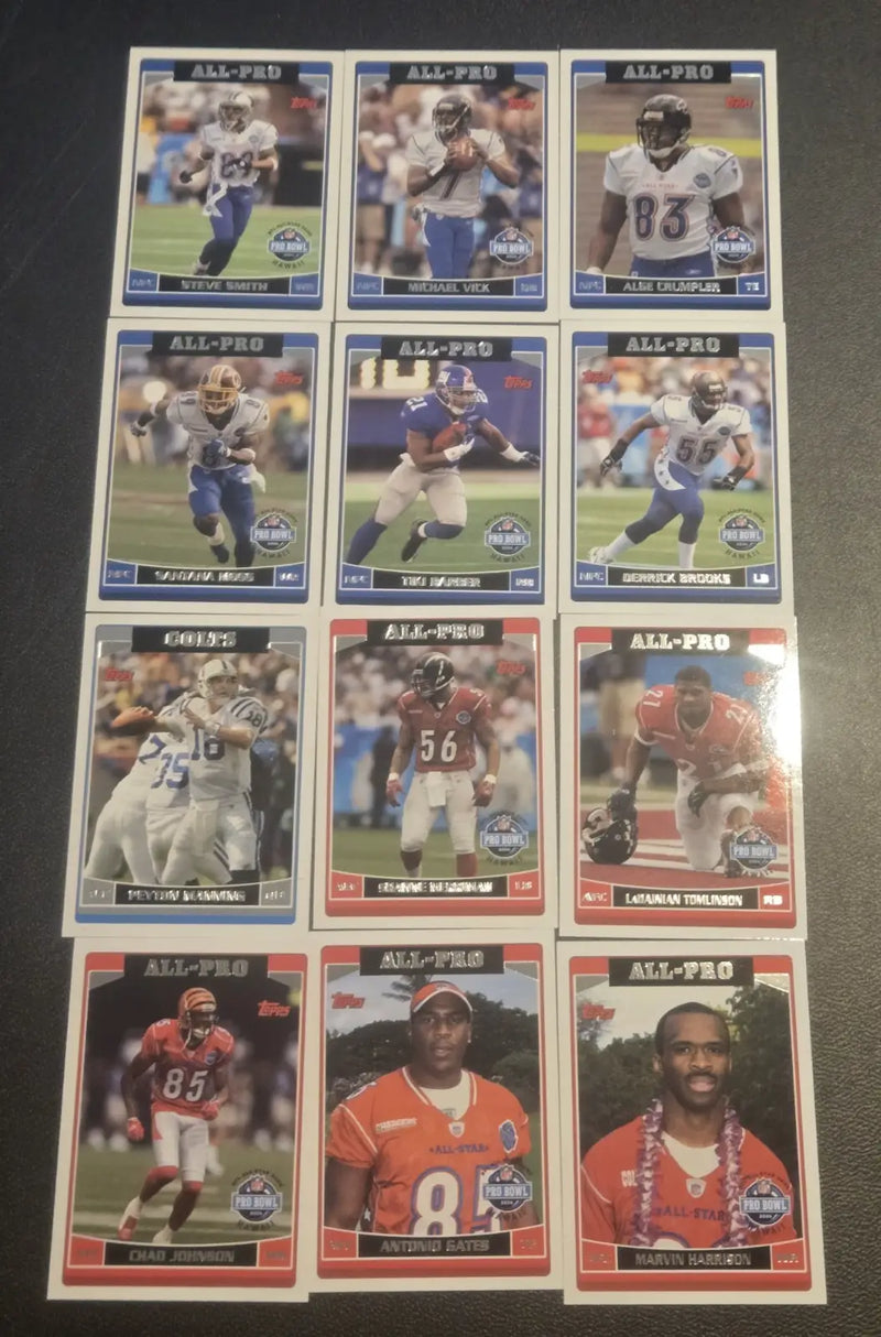 2006 Topps Pro Bowl All-Pro Lot (12) Peyton Manning Michael Vick LT Harrison - Football Card Single