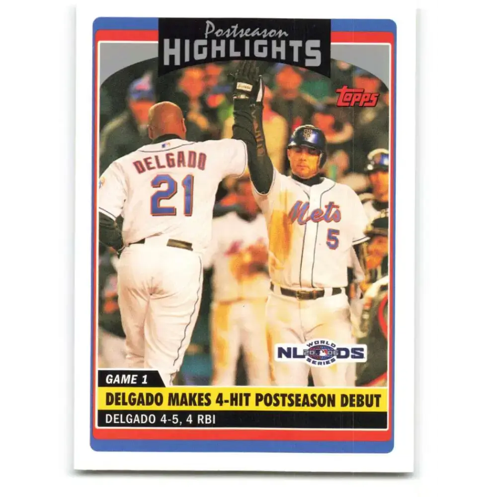 2006 Topps Update #184 Carlos Delgado EX Excellent New York Mets Baseball Card - Baseball Card Single