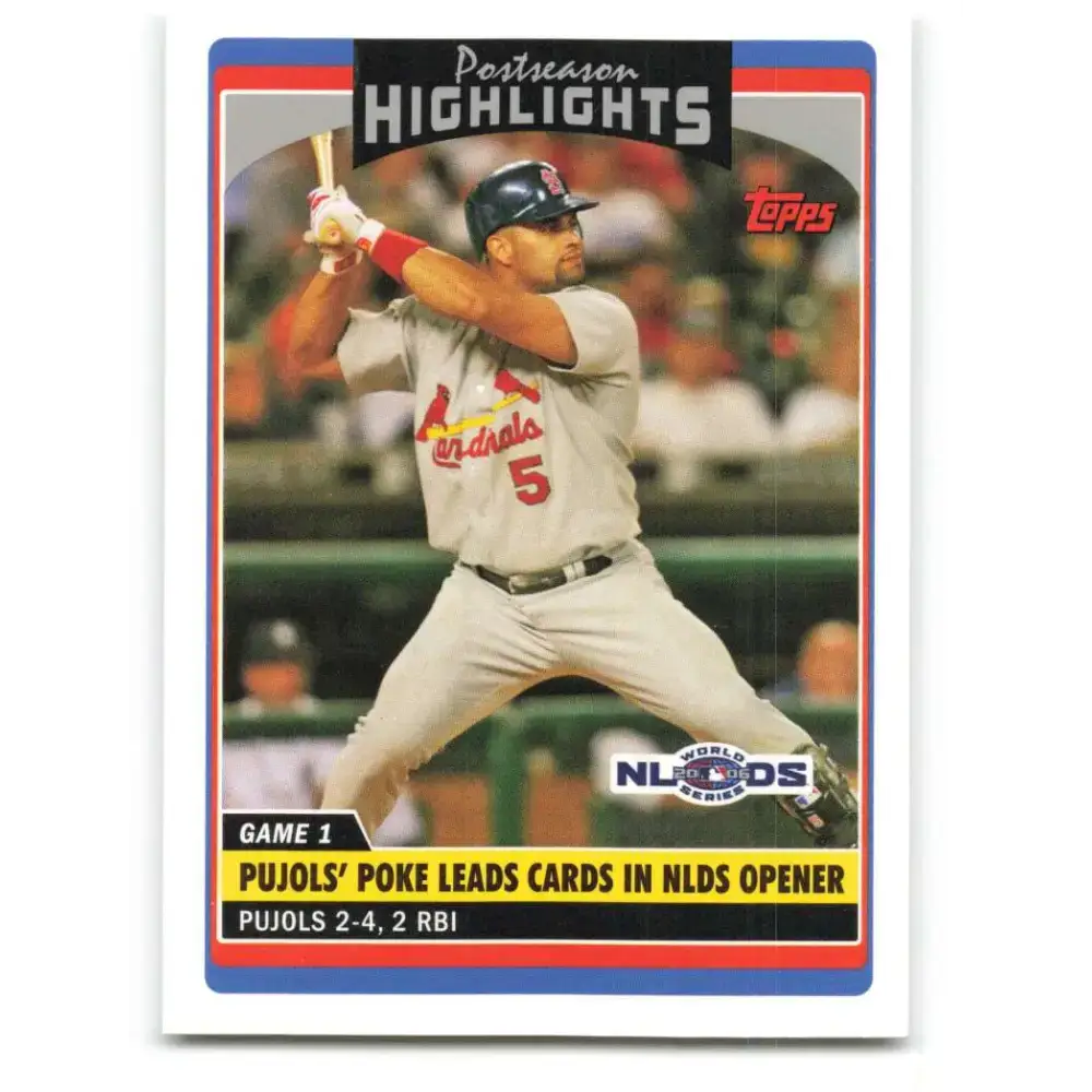2006 Topps Update #186 Albert Pujols EX Excellent St. Louis Cardinals Baseball Card - Baseball Card Single