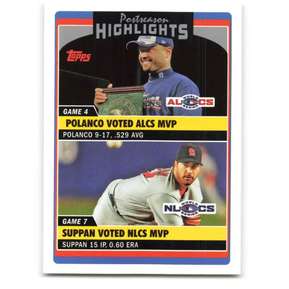 2006 Topps Update #191 Jeff Suppan/Placido Polanco EX Excellent St. Louis Cardinals Baseball Card - Baseball Card Single