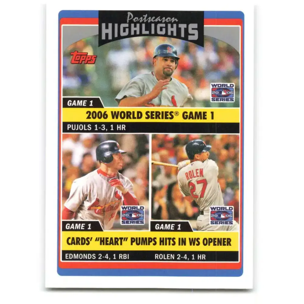2006 Topps Update #197 Jim Edmonds/Scott Rolen/Albert Pujols EX Excellent St. Louis Cardinals Baseball Card - Baseball