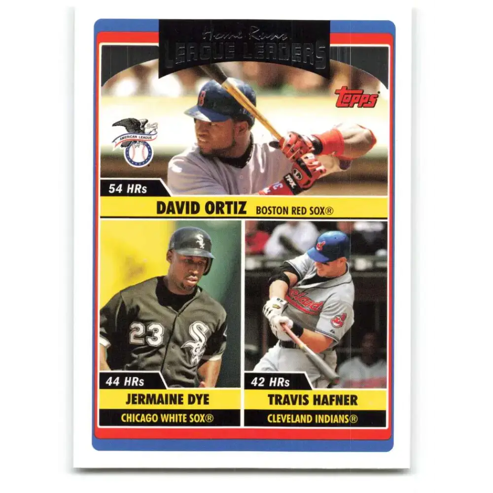 2006 Topps Update #202 Jermaine Dye/David Ortiz/Travis Hafner EX Excellent Cleveland Indians Baseball Card - Baseball