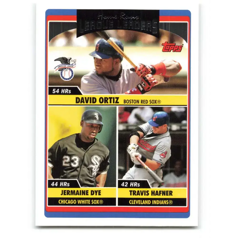 2006 Topps Update #202 Jermaine Dye/David Ortiz/Travis Hafner EX Excellent Cleveland Indians Baseball Card - Baseball