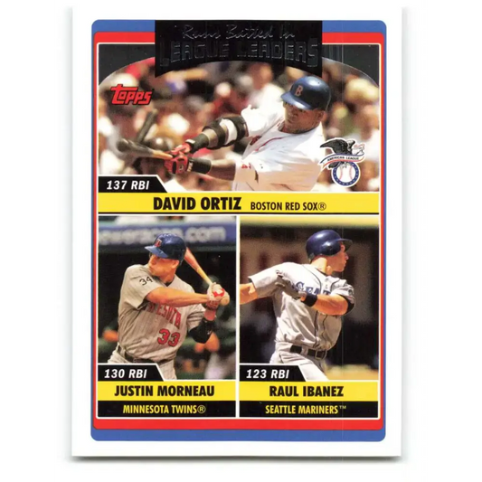 2006 Topps Update #204 Raul Ibanez/Justin Morneau/David Ortiz EX Excellent Boston Red Sox Baseball Card - Baseball Card