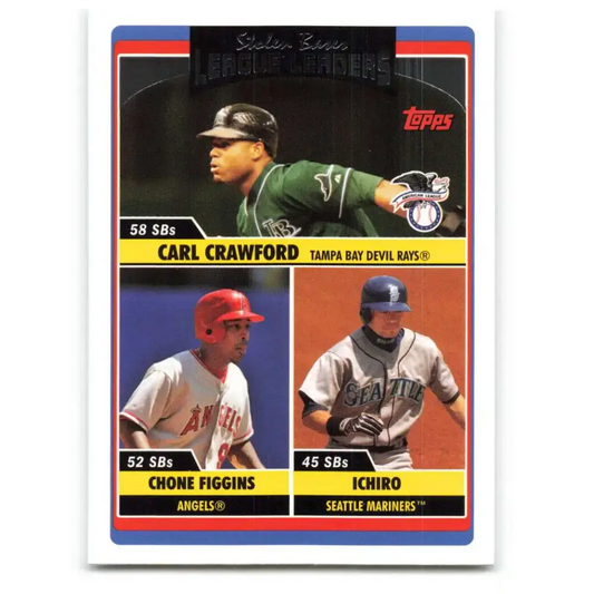 2006 Topps Update #205 Carl Crawford/Chone Figgins/Ichiro Suzuki EX Excellent Los Angeles Angels Baseball Card