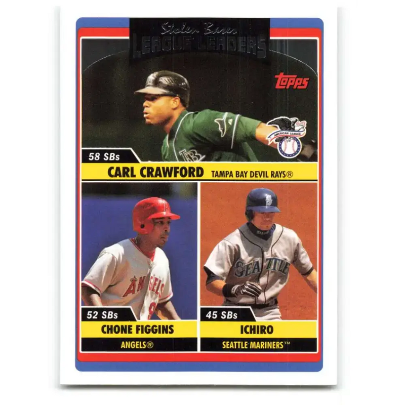 2006 Topps Update #205 Carl Crawford/Chone Figgins/Ichiro Suzuki EX Excellent Los Angeles Angels Baseball Card
