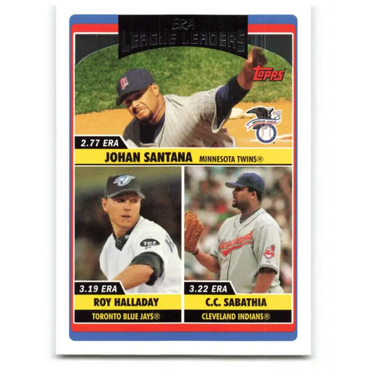 2006 Topps Update #207 Johan Santana/Roy Halladay/C.C. Sabathia EX Excellent Minnesota Twins Baseball Card