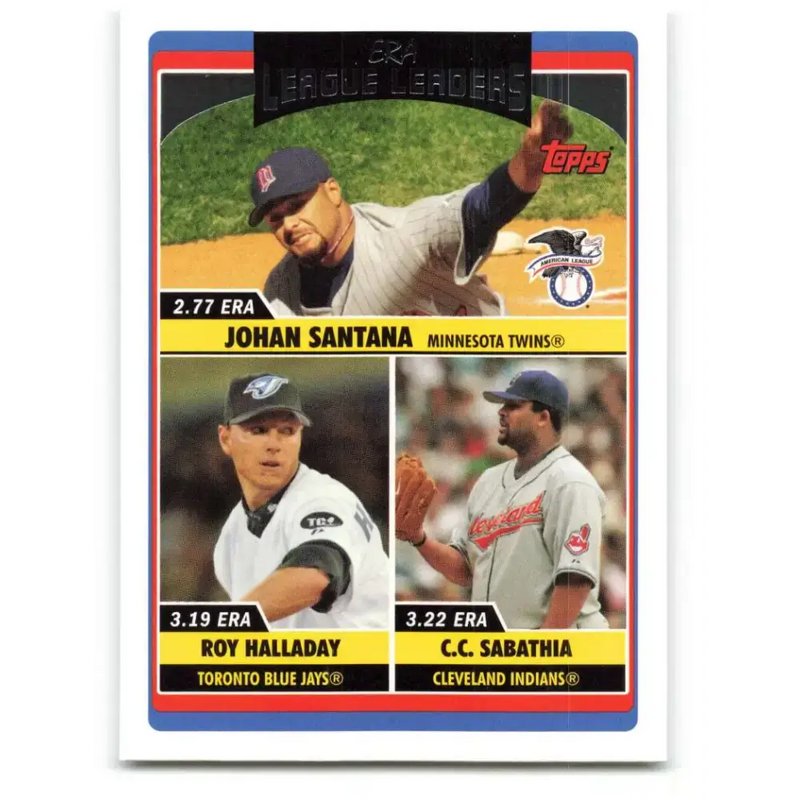 2006 Topps Update #207 Johan Santana/Roy Halladay/C.C. Sabathia EX Excellent Minnesota Twins Baseball Card - Baseball