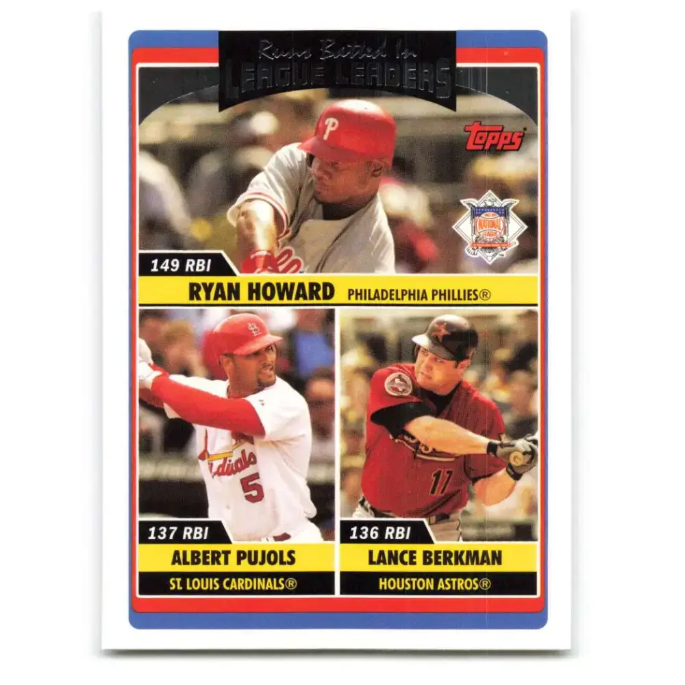 2006 Topps Update #212 Ryan Howard/Lance Berkman/Albert Pujols EX Excellent St. Louis Cardinals Baseball Card