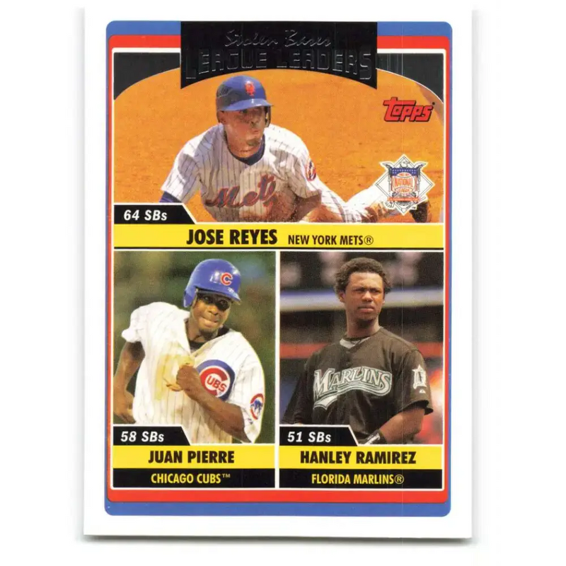 2006 Topps Update #213 Juan Pierre/Jose Reyes/Hanley Ramirez EX Excellent New York Mets Baseball Card - Baseball Card