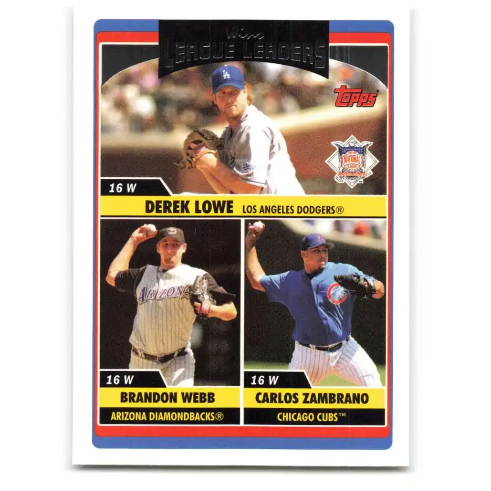 2006 Topps Update #214 Derek Lowe/Carlos Zambrano/Brandon Webb EX Excellent Arizona Diamondbacks Baseball Card