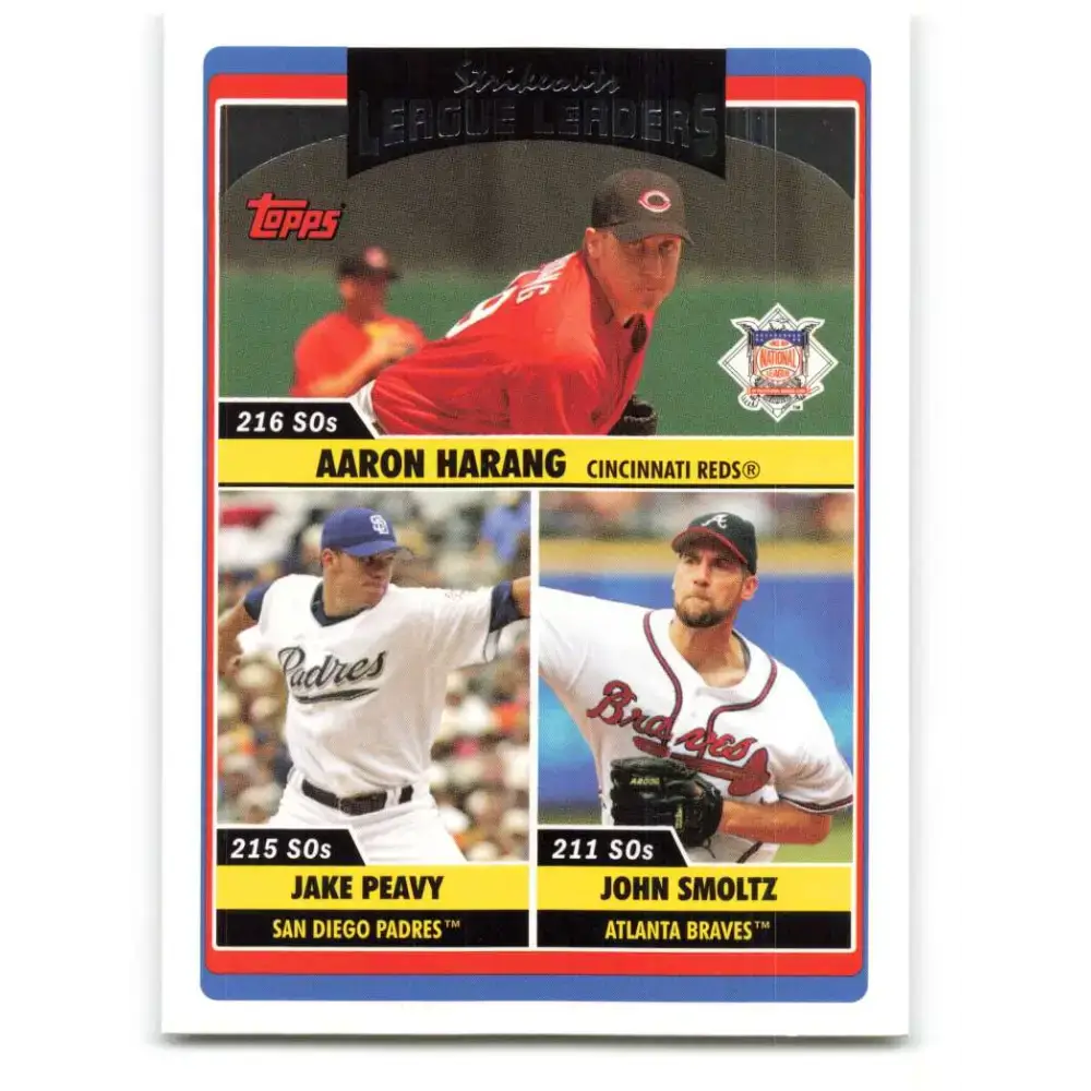 2006 Topps Update #216 Jake Peavy/Aaron Harang/John Smoltz EX Excellent Atlanta Braves Baseball Card - Baseball Card